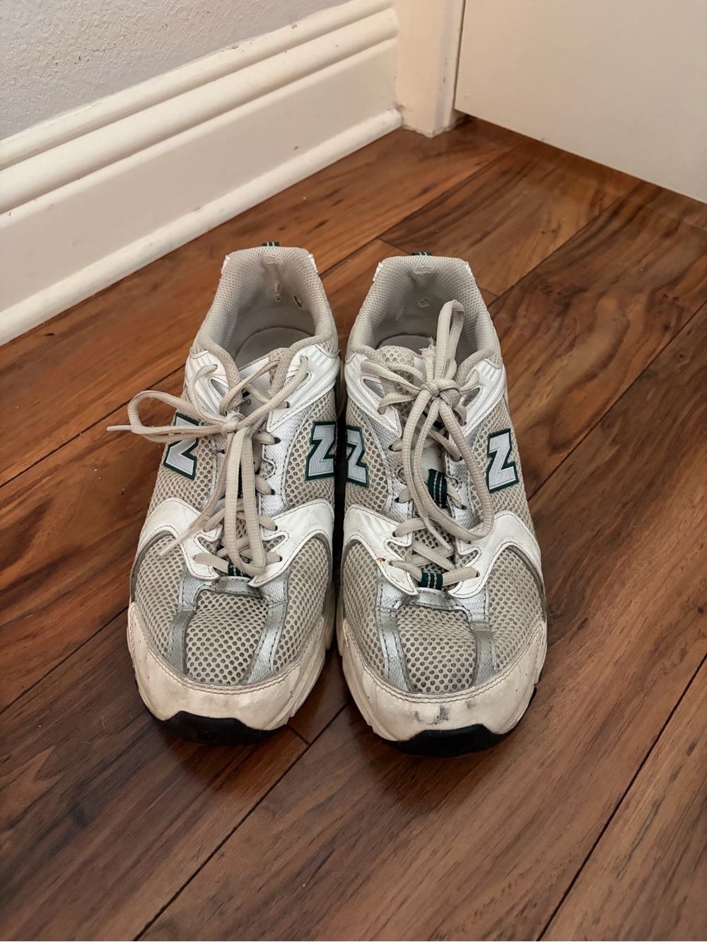 New Balance White and Gray Low-Top Running Sneaker - Picture 7 of 8